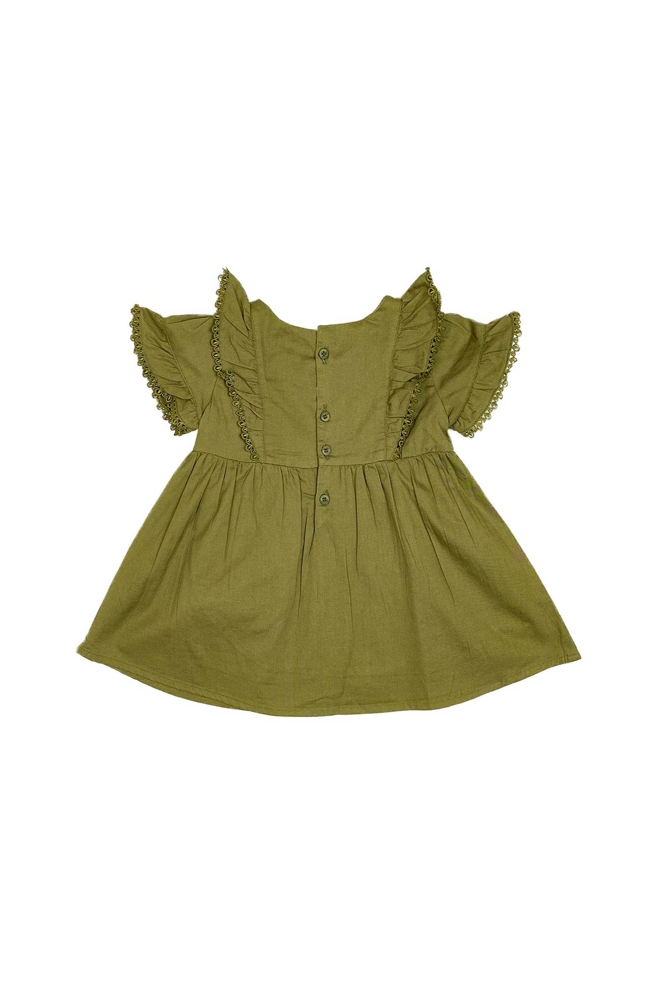 Girls Embroidered Frock - Green - Cute Kids