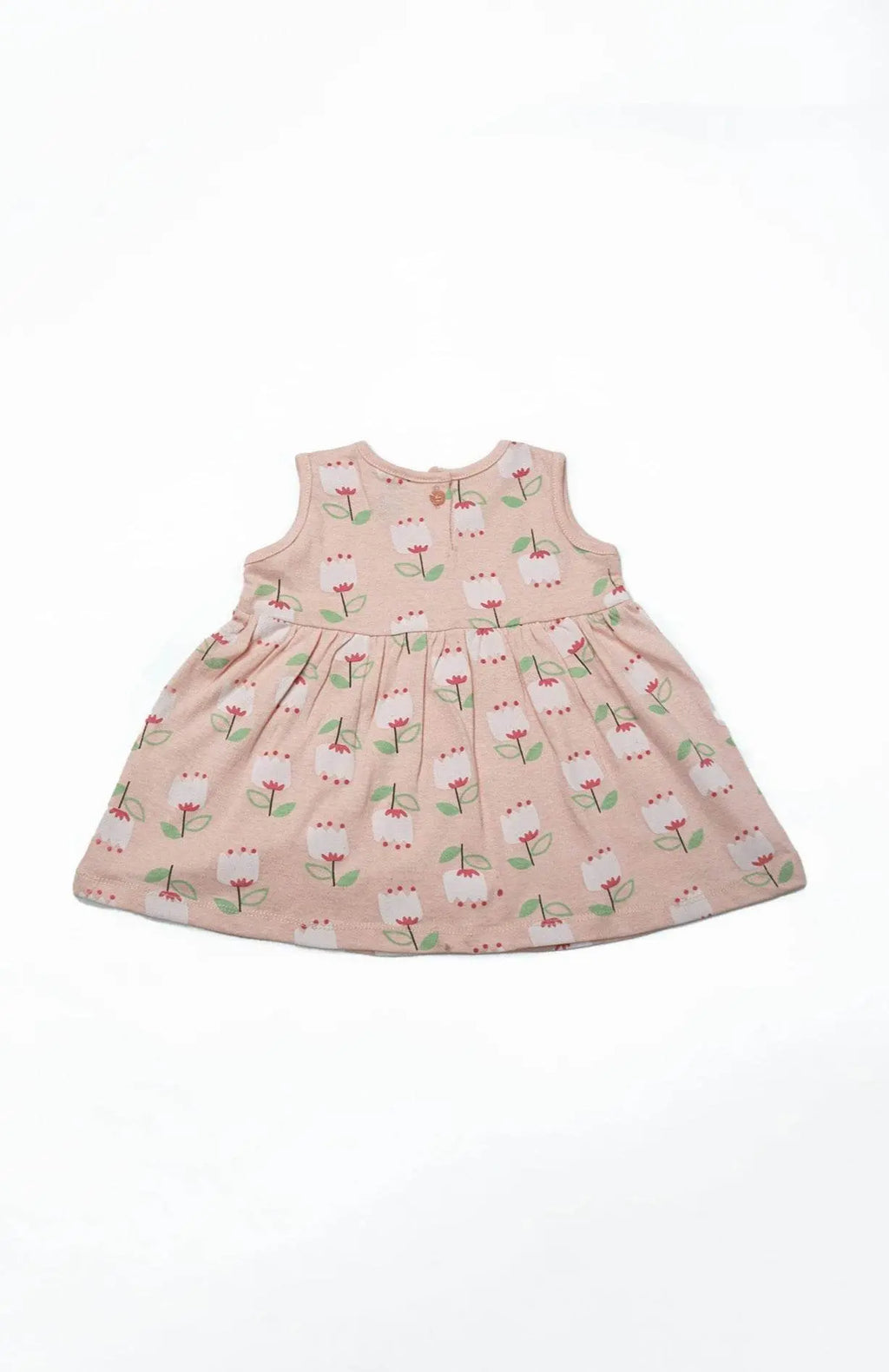 Newborn Flower Printed Frock - Peach - Cute Kids