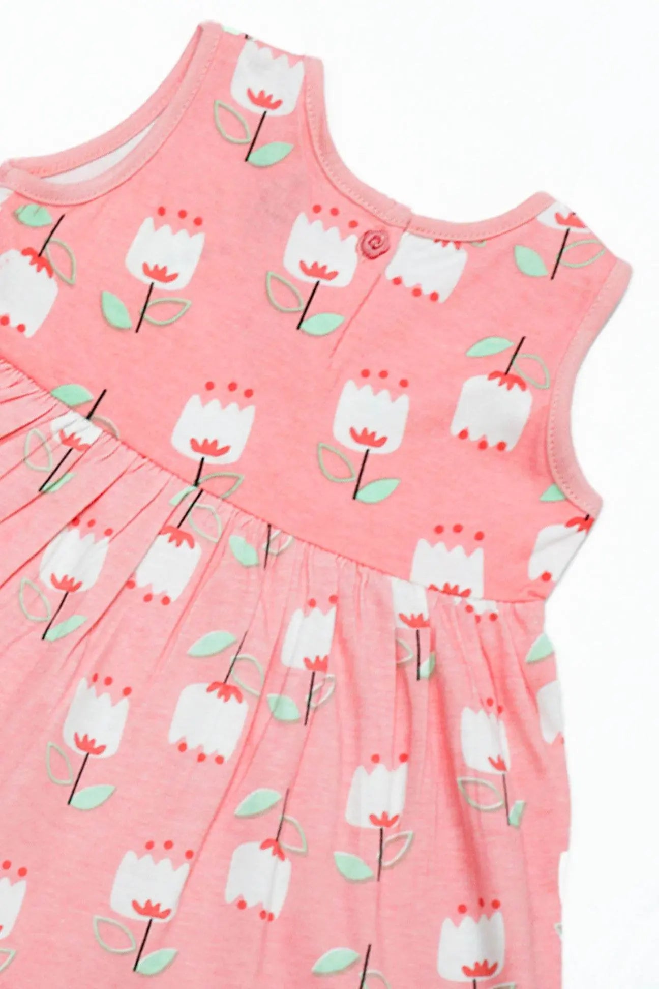 Newborn Flower Printed Frock - Pink - Cute Kids