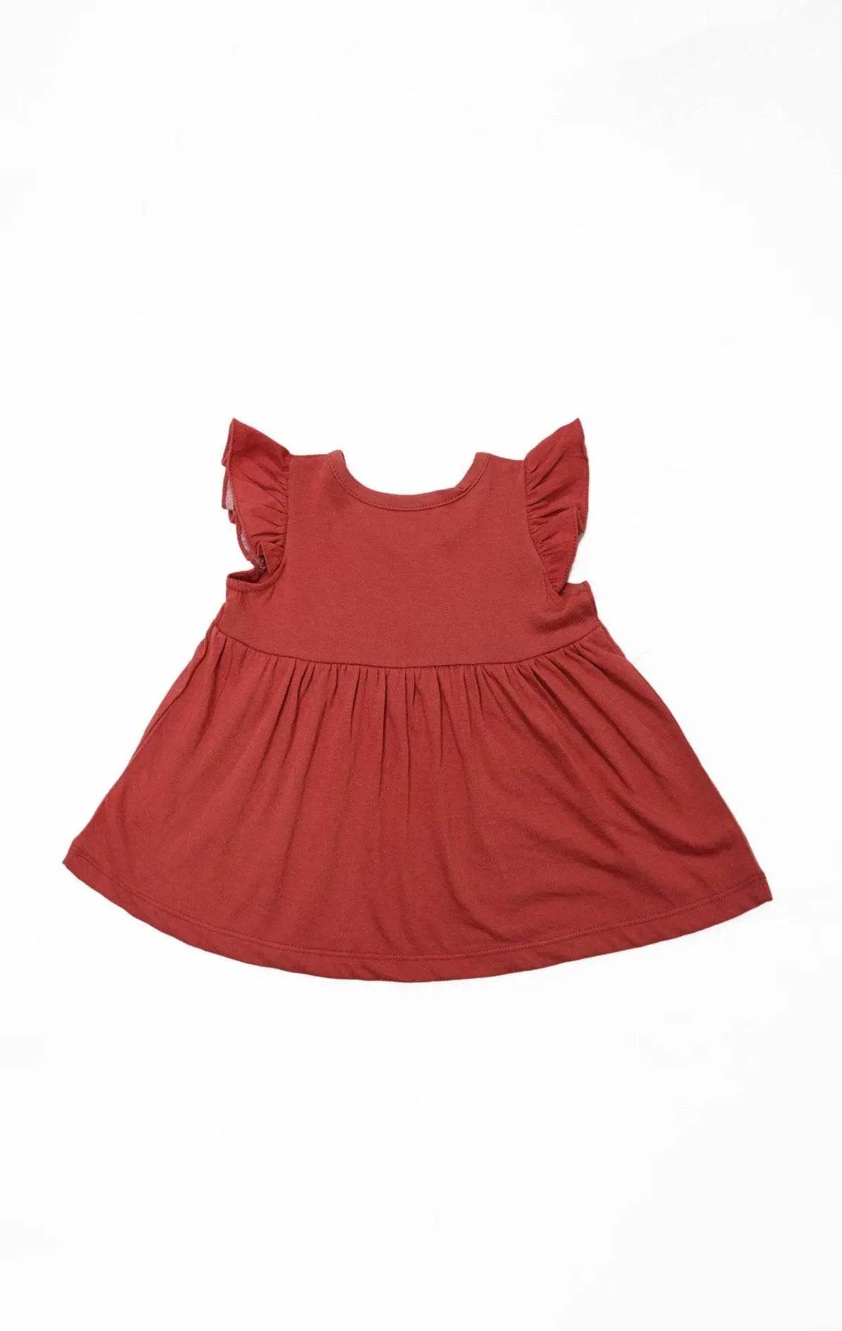 Newborn 3-Flower Printed Frock - Red - Cute Kids