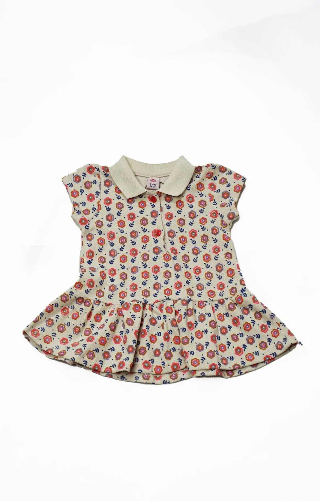 Newborn Flower Printed Frock - White Rose - Cute Kids