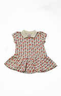 Newborn Flower Printed Frock - White Rose - Cute Kids