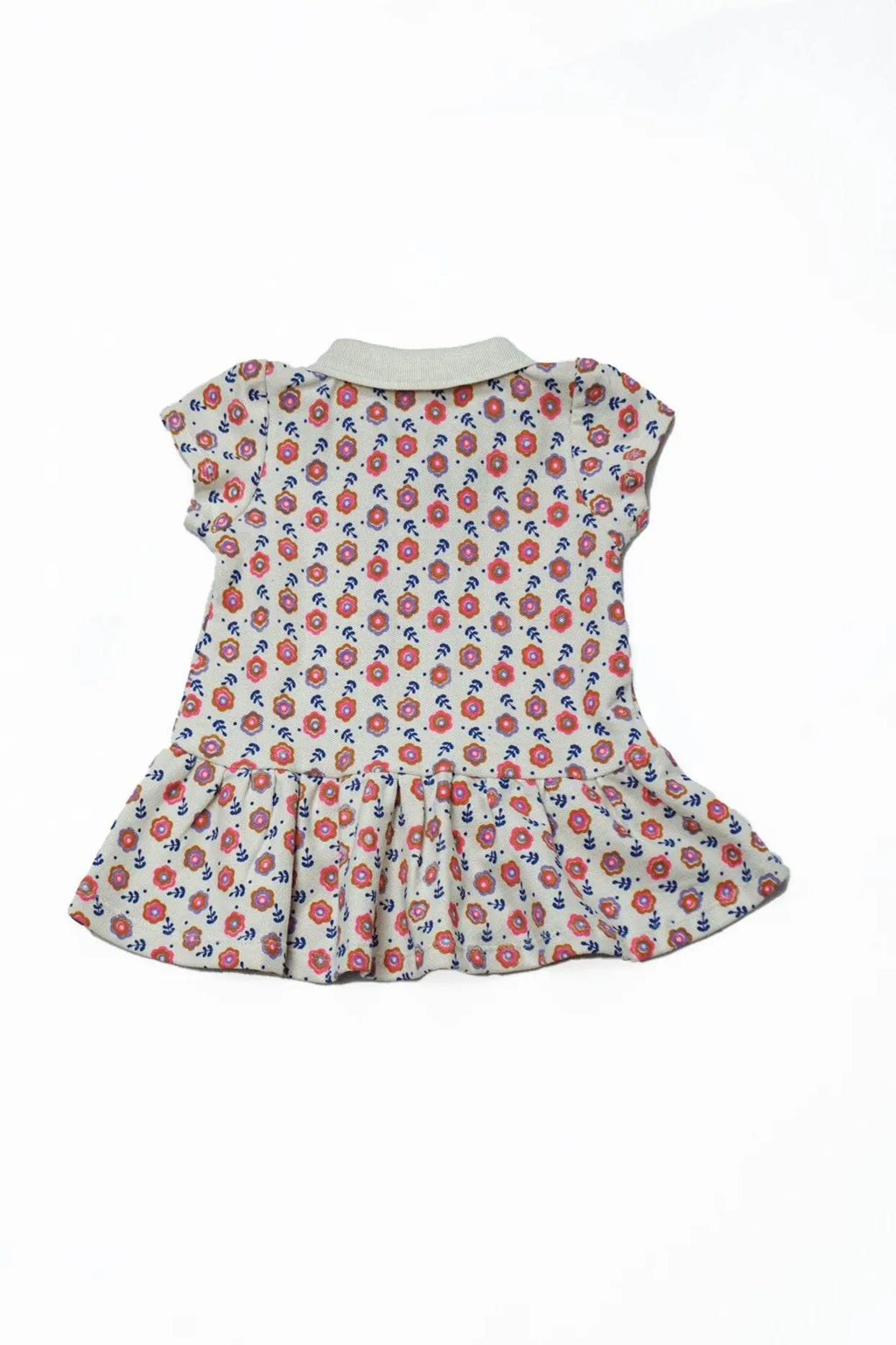 Newborn Flower Printed Frock - White Rose - Cute Kids