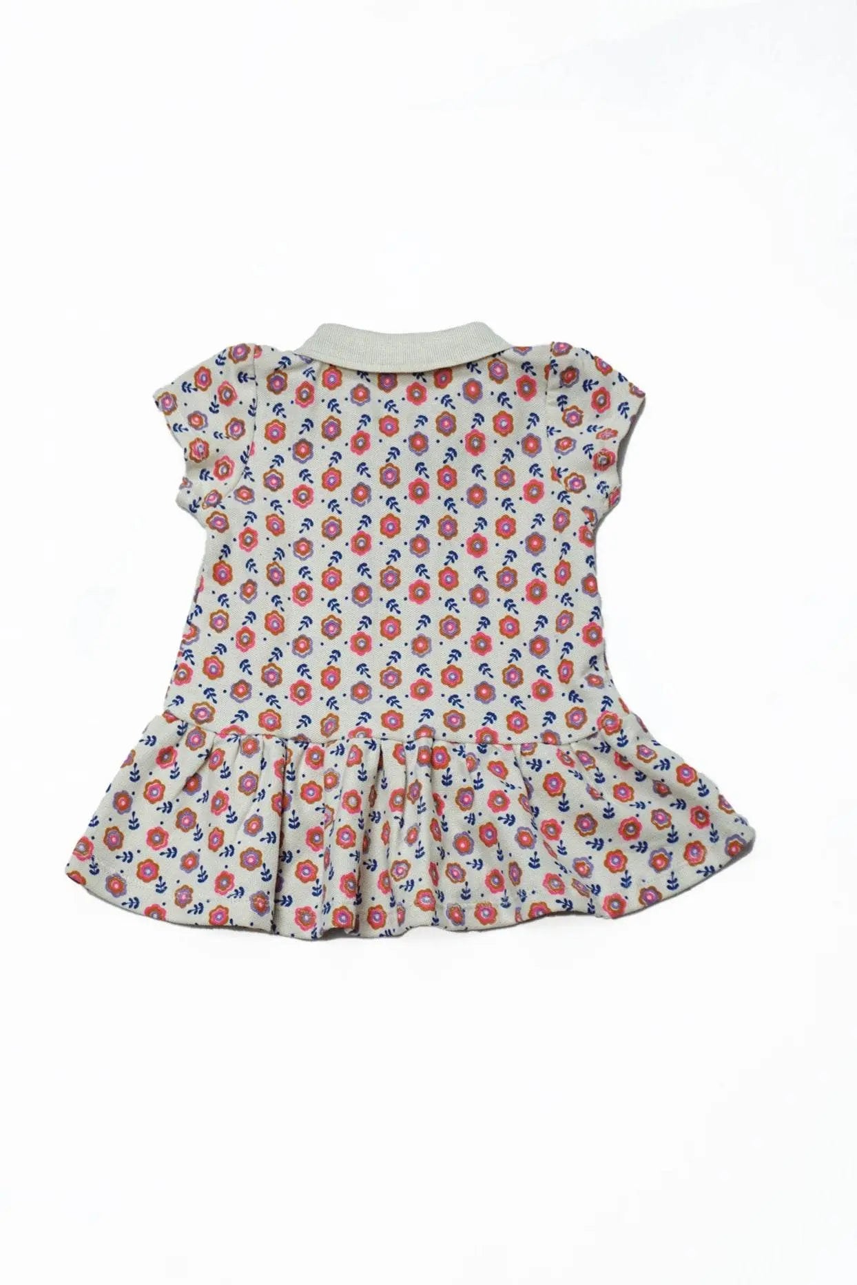 Newborn Flower Printed Frock - White Rose - Cute Kids