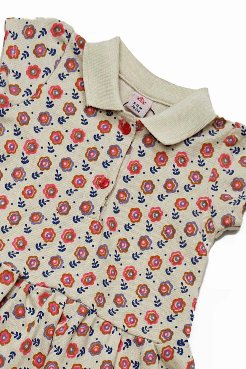 Newborn Flower Printed Frock - White Rose - Cute Kids