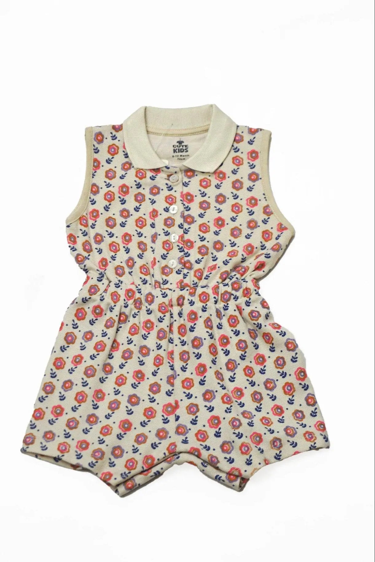 NewBorn Flower Printed Romper - White Rose - Cute Kids