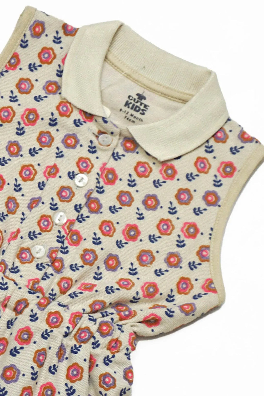 NewBorn Flower Printed Romper - White Rose - Cute Kids