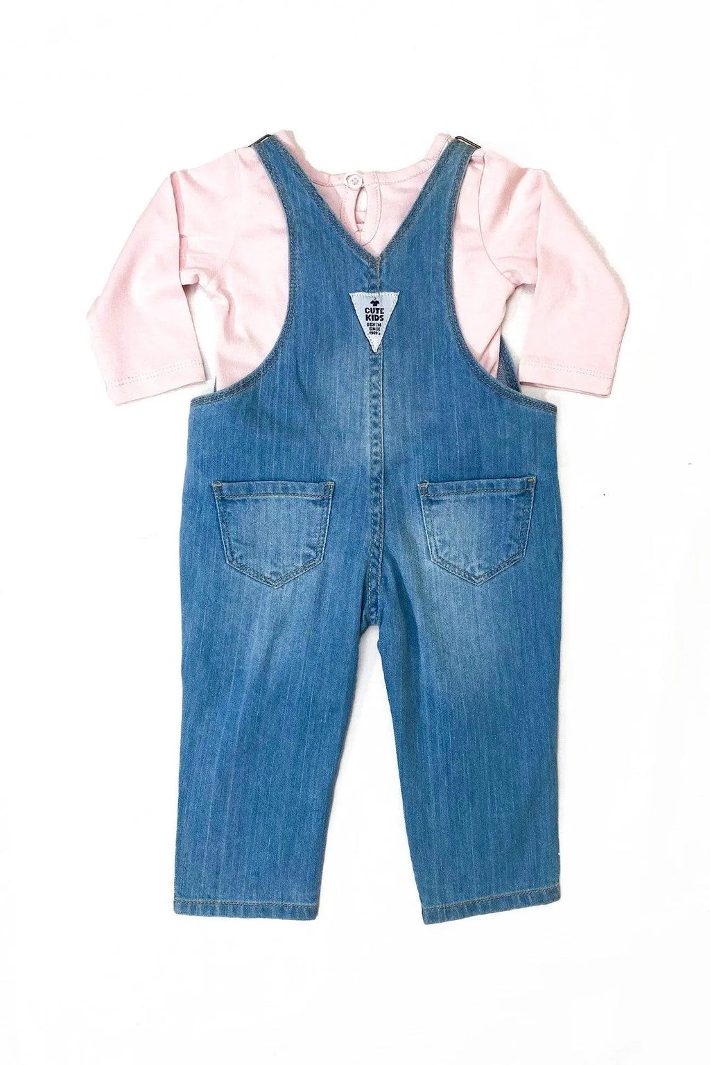 Newborn Denim Romper With - Pink Inner - Cute Kids