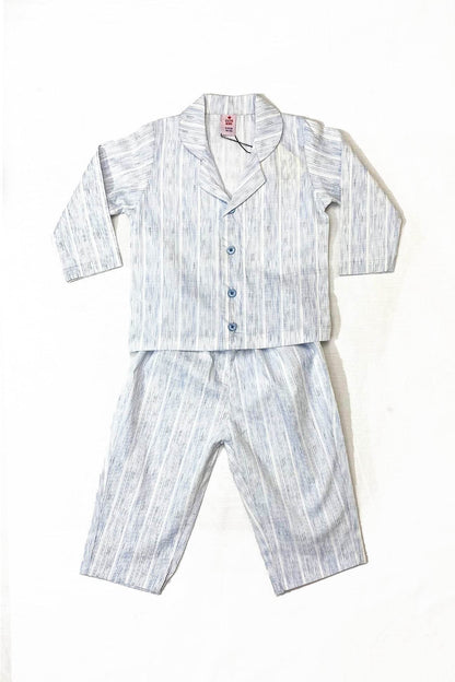 Boys 2 piece Night Suit - Light blue stripe - Cute Kids