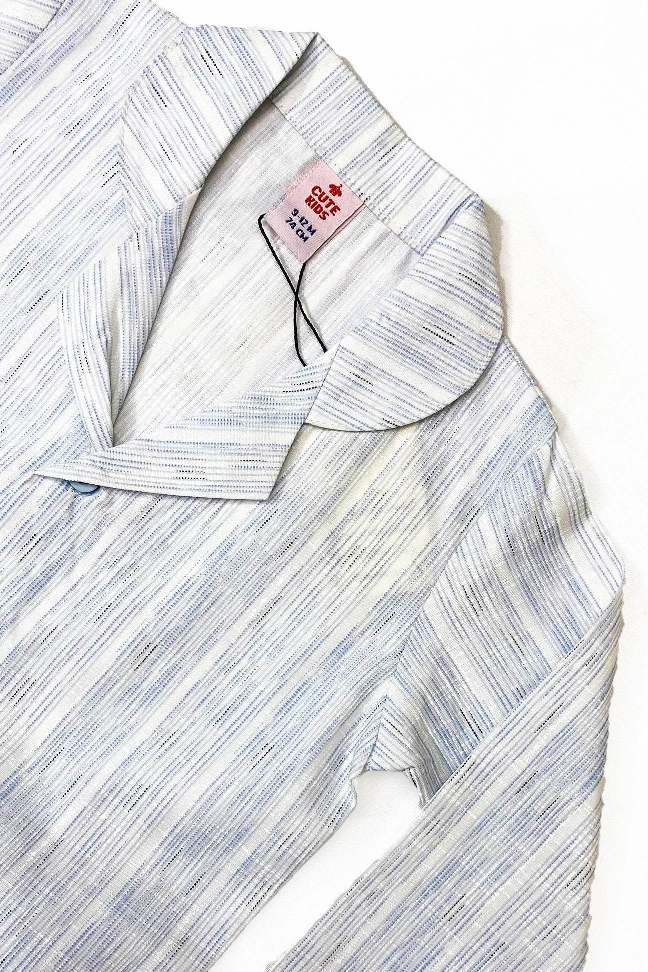 Boys 2 piece Night Suit - Light blue stripe - Cute Kids