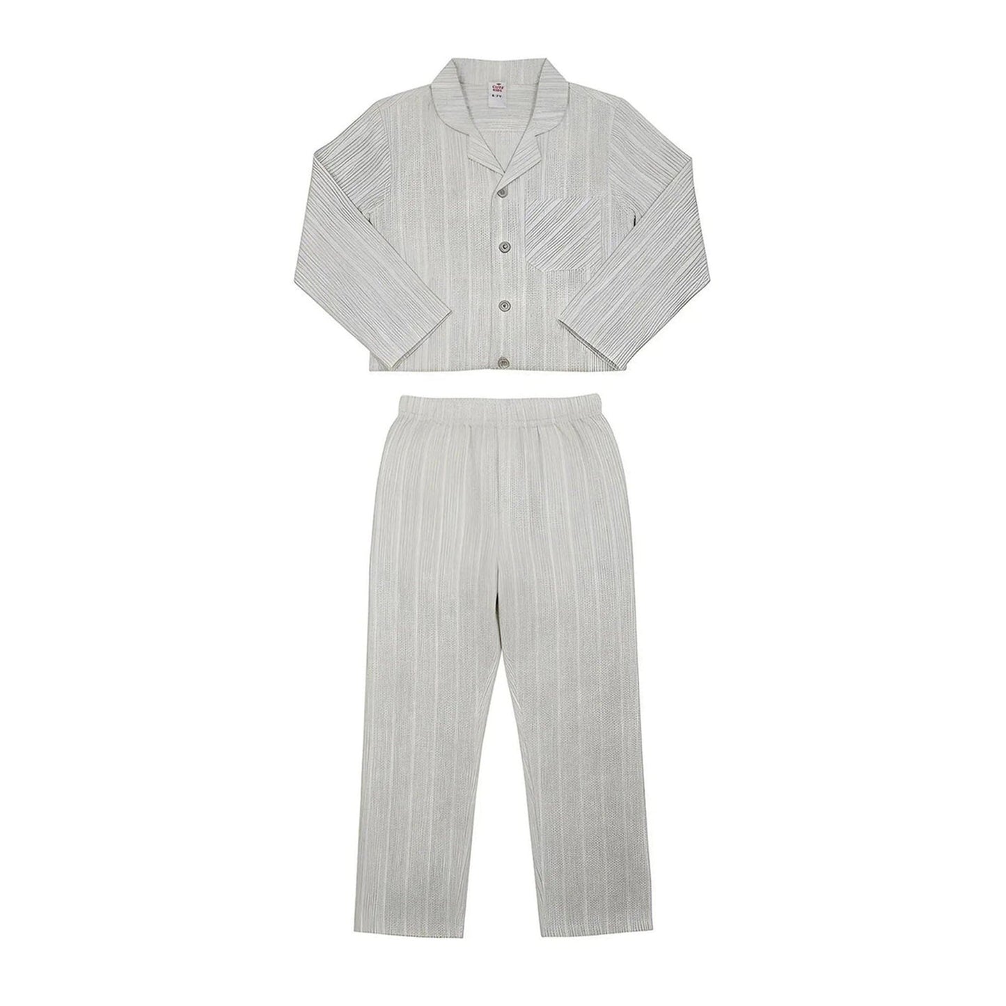New Born 2 piece Night Suit - Light Brown stripe