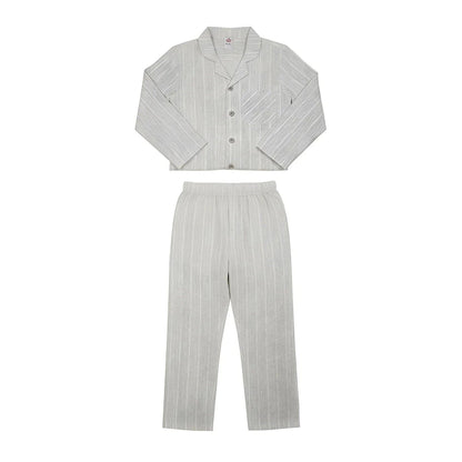 New Born 2 piece Night Suit - Light Brown stripe