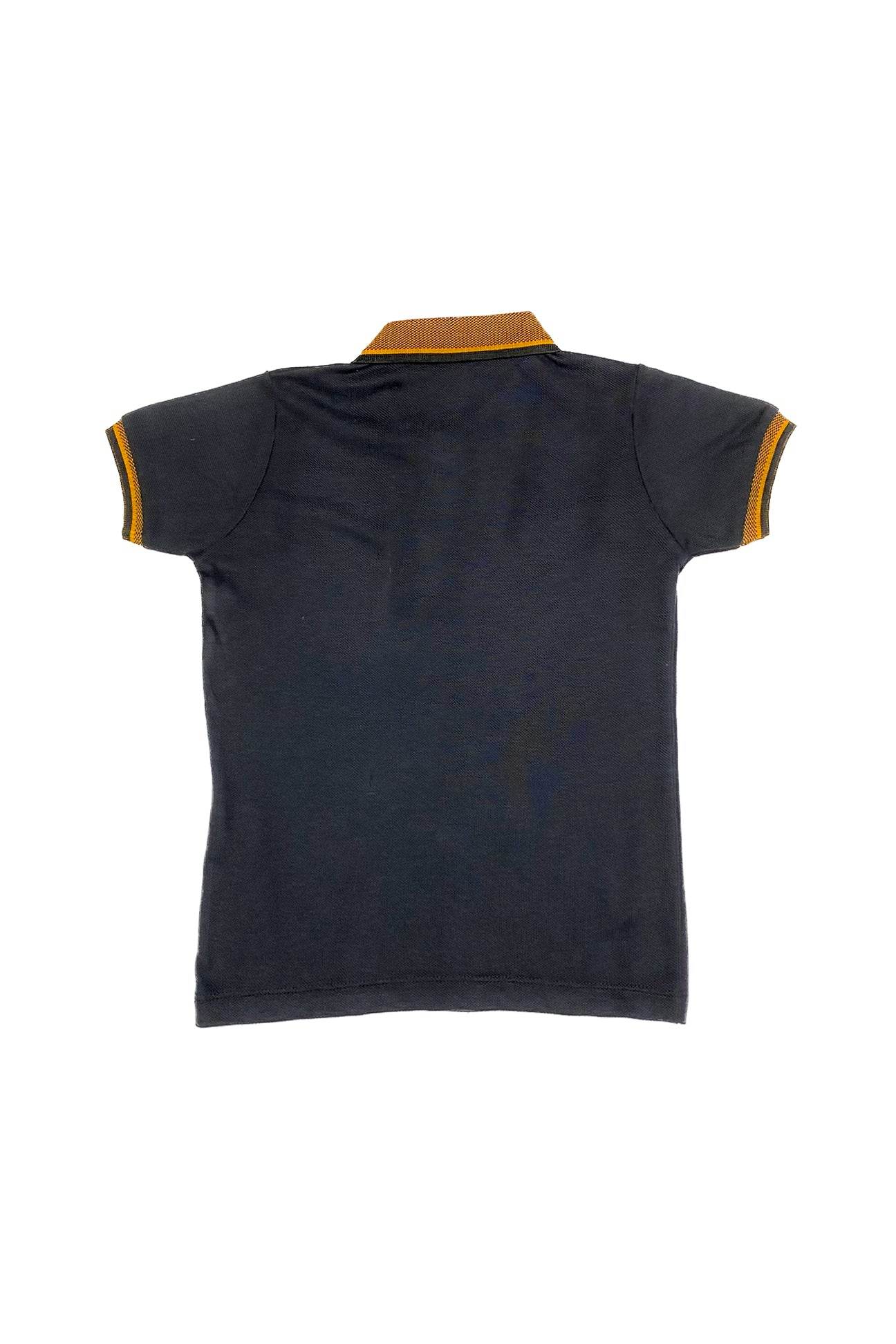 Logo Embroidered Polo - Black - Cute Kids