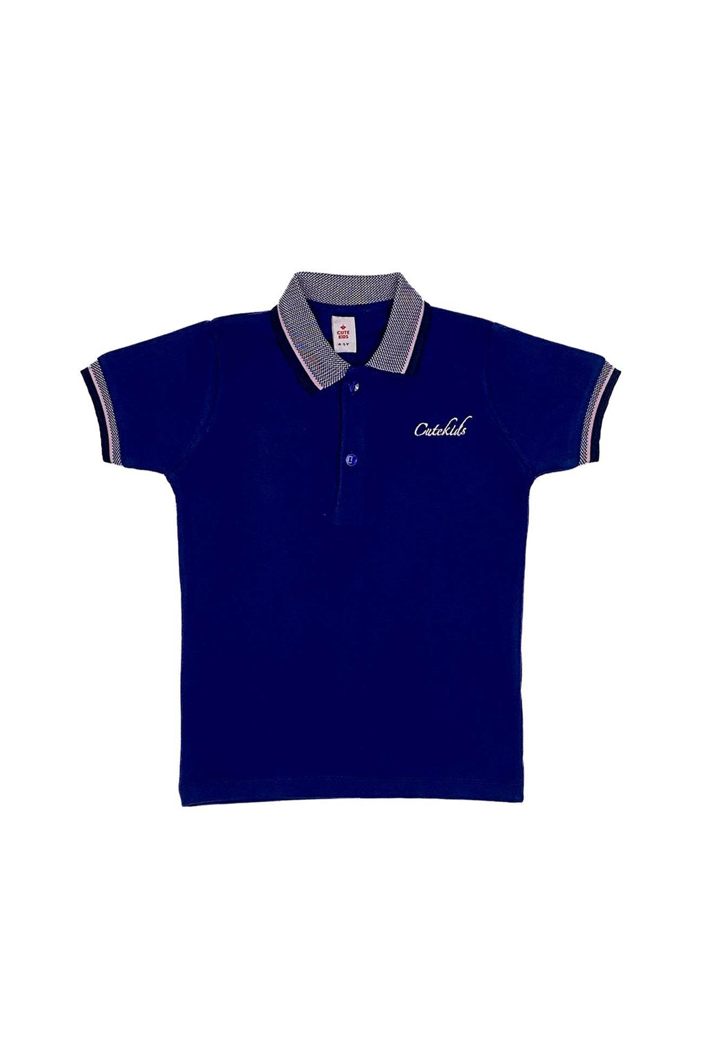 Logo Embroidered Polo-Navy - Cute Kids