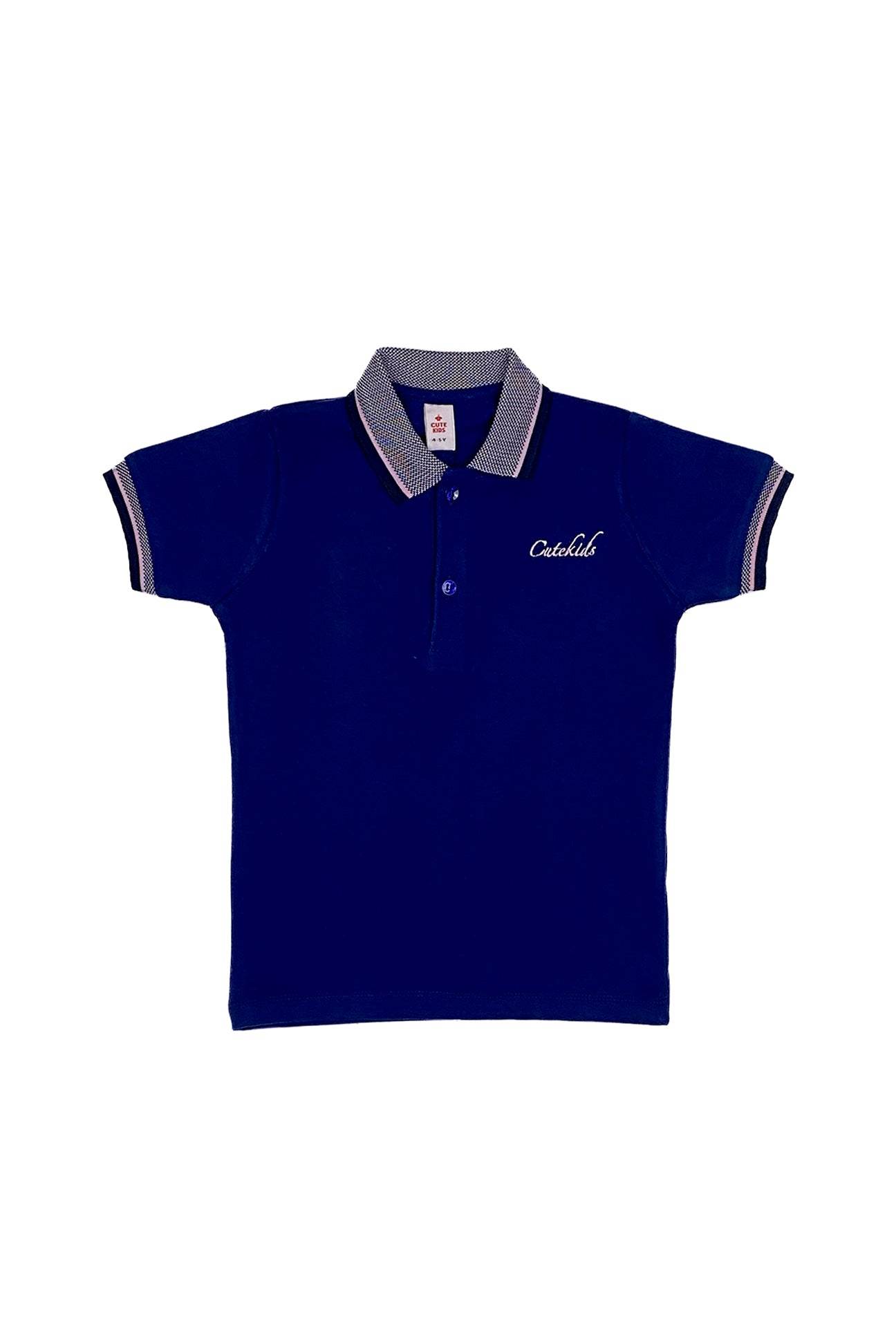 Logo Embroidered Polo-Navy - Cute Kids