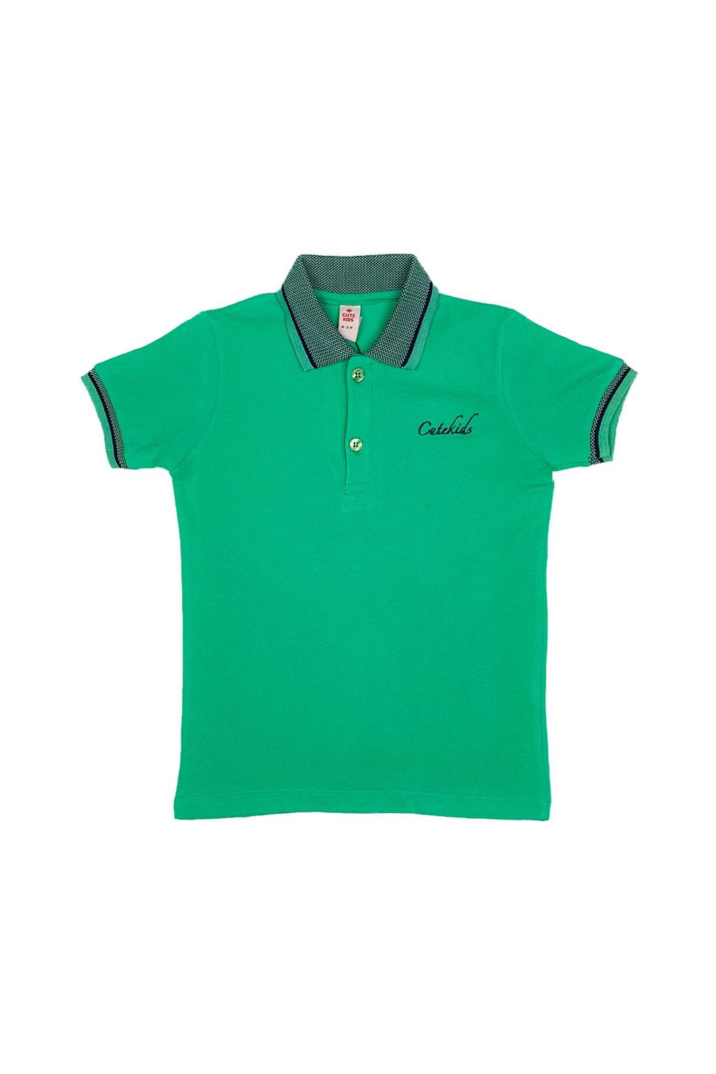 Logo Embroided Polo-Green - Cute Kids