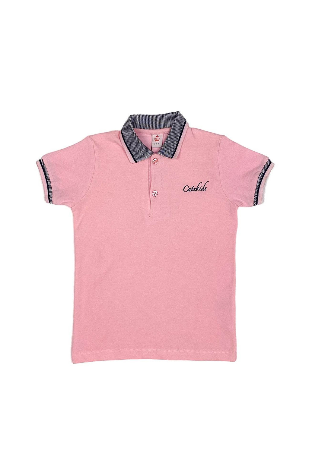 Logo Embroidered Polo - Pink - Cute Kids