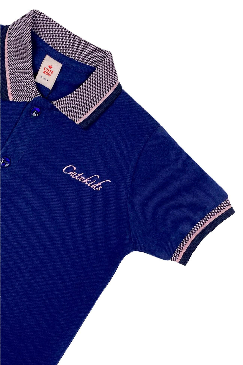 Logo Embroidered Polo-Navy - Cute Kids