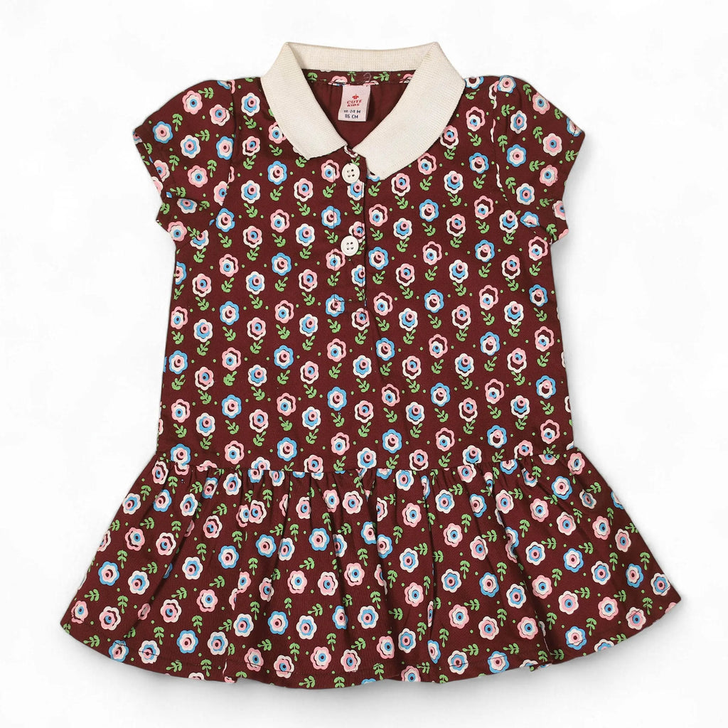 Newborn Frocks - Dark Redwood - Cute Kids