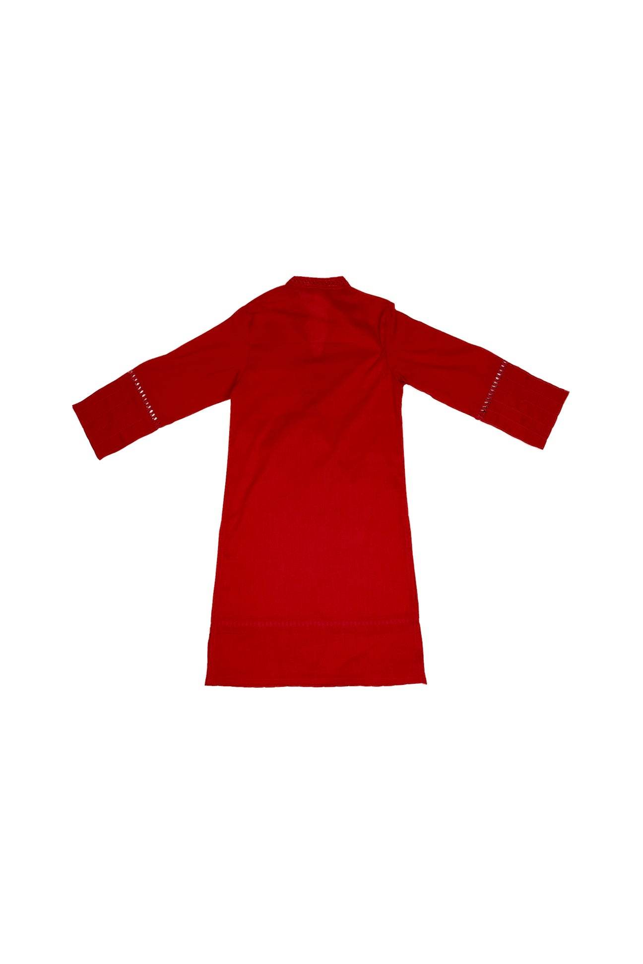 Girls Plain co-ord Set - Red - Cute Kids