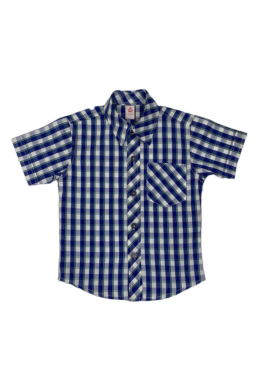 Boys Chack Shirt - Blue&White - Cute Kids