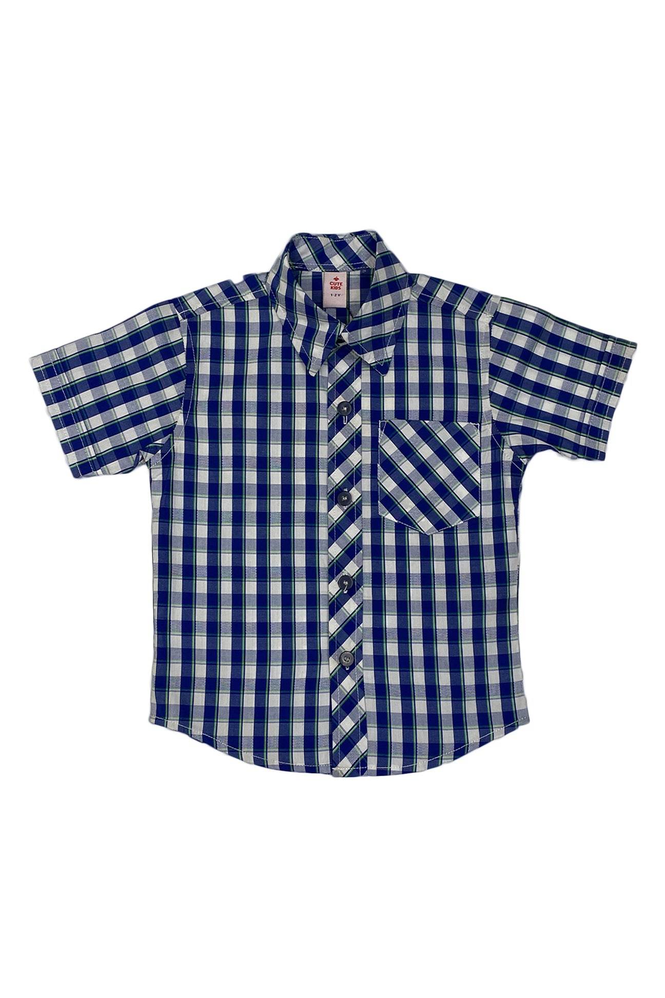 Boys Chack Shirt - Blue&White - Cute Kids