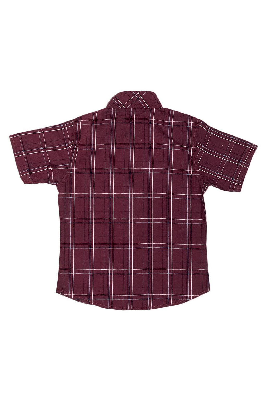 Boys Checkered Shirt – Maroon & White - Cute Kids