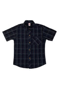 Boys Checkered Shirt – Black - Cute Kids