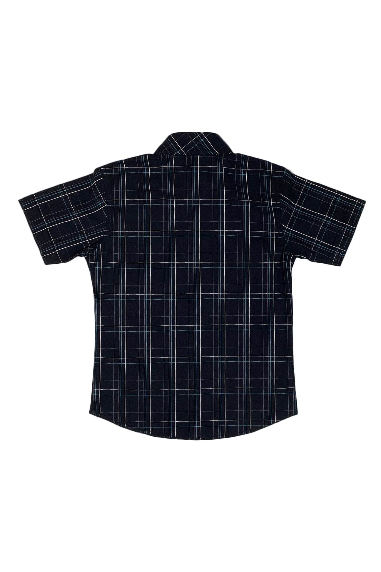 Boys Checkered Shirt – Black - Cute Kids