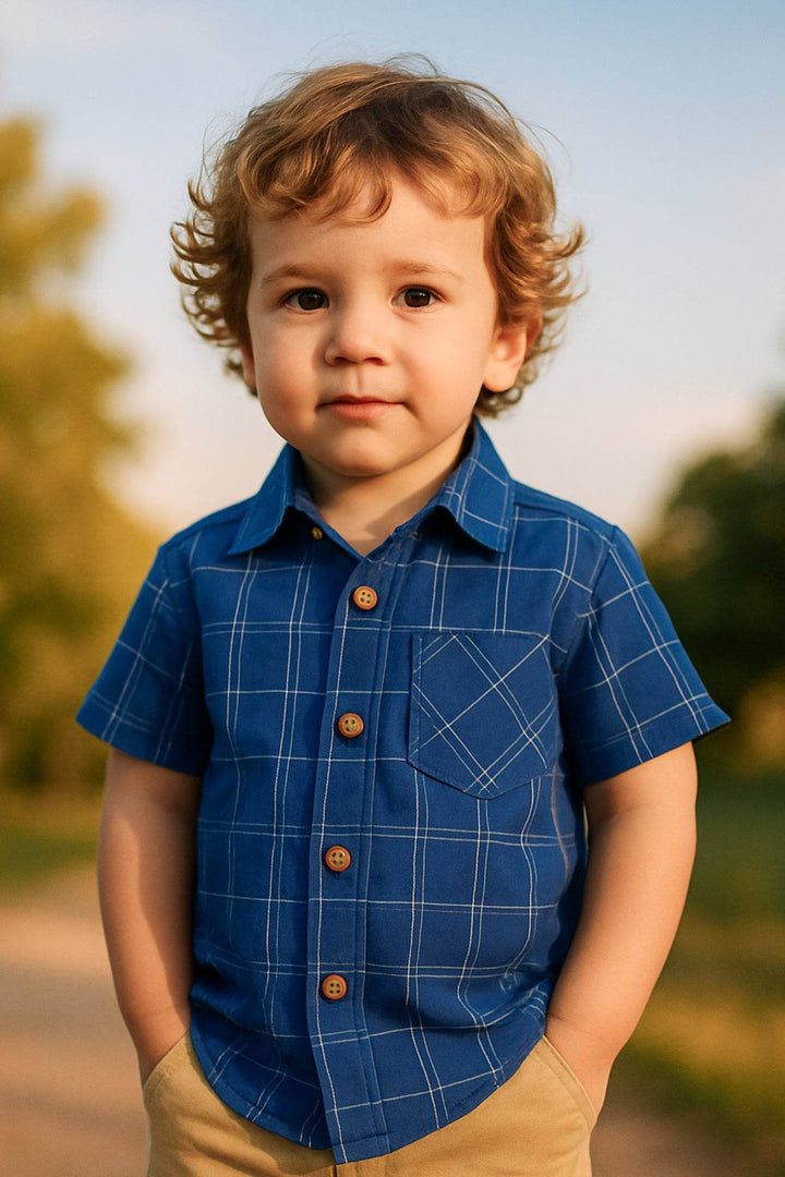 Boys Chack Shirt - Dark-Blue - Cute Kids