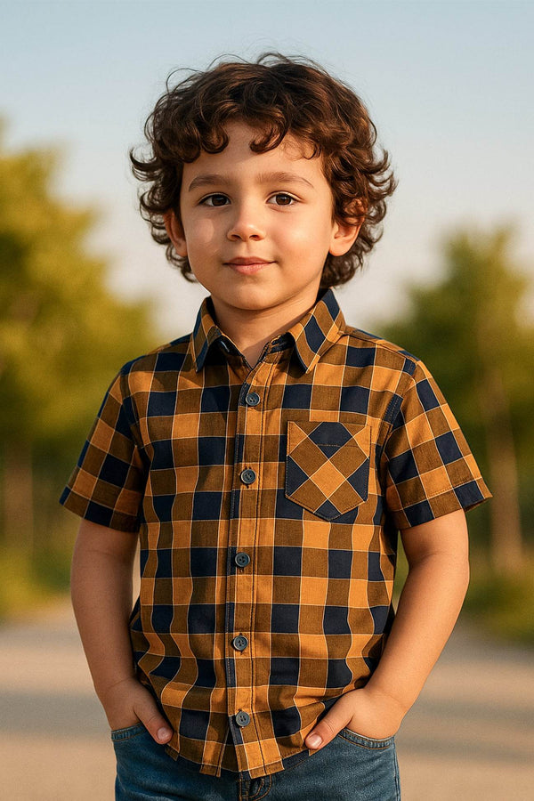 Mustard Checks Shirt – Bold & Bright! - Cute Kids