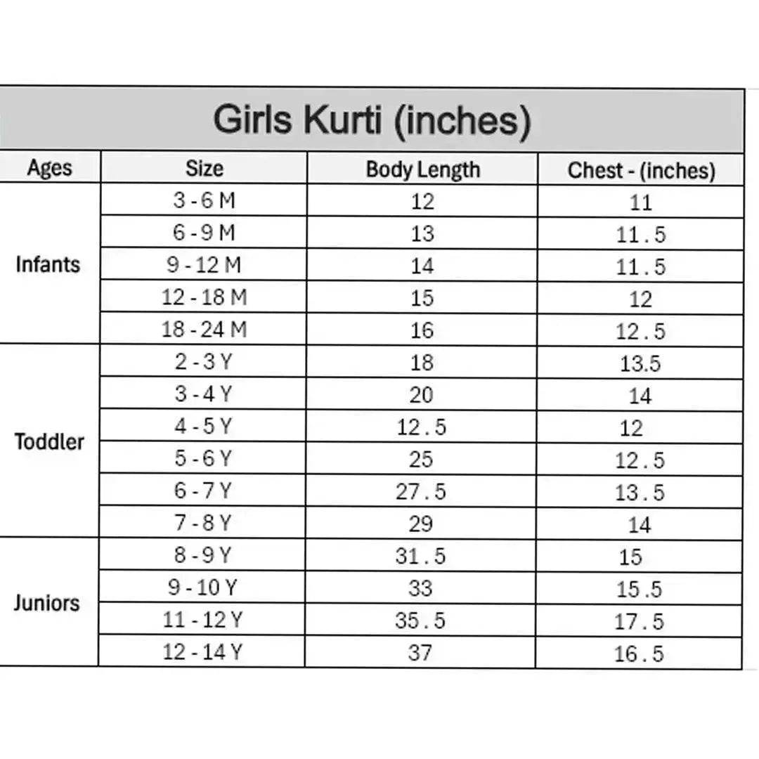 Girls Printed Kurti - Red - Cute Kids