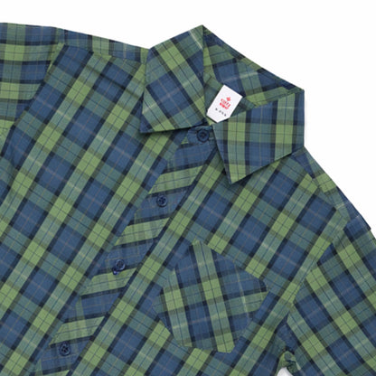 Boys Checkered Shirt – Blue & Green