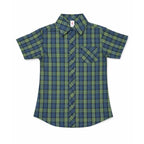 Boys Checkered Shirt – Green & Blue