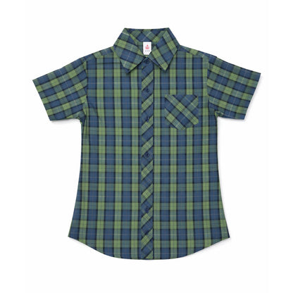 Boys Checkered Shirt – Blue & Green