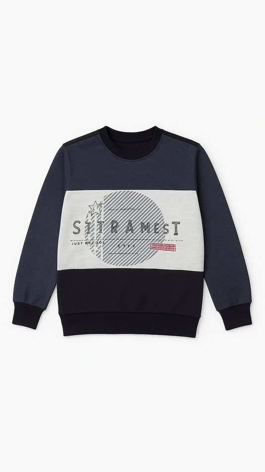 Crewneck cut and sew sweatshirt