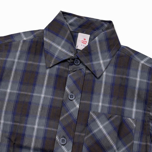 Boys Checkered Shirt – Black & Grey