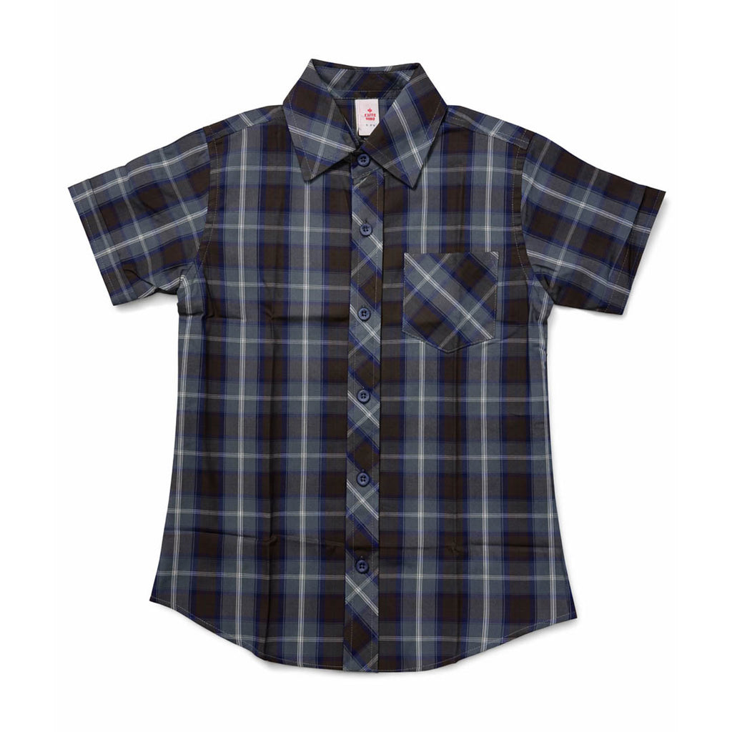 Boys Checkered Shirt – Black & Grey
