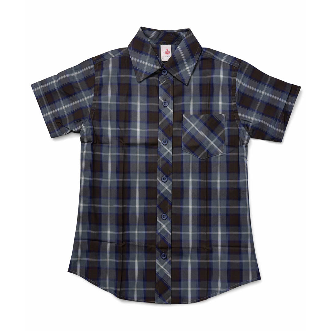 Boys Checkered Shirt – Black & Grey