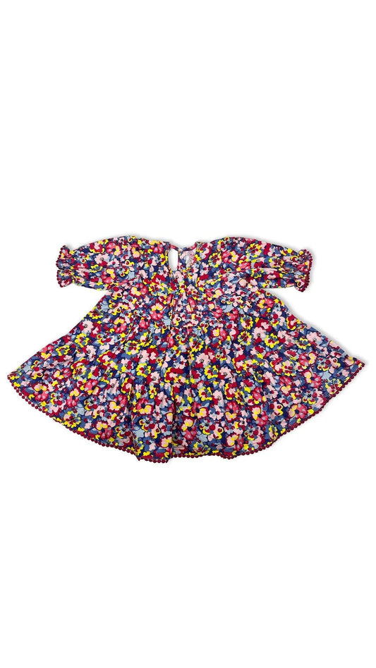 Girls Printed Frock In Multy Color