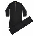 Boys Embroidered Shalwar Suits - Black