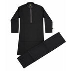 Boys Embroidered Shalwar Suits - Black