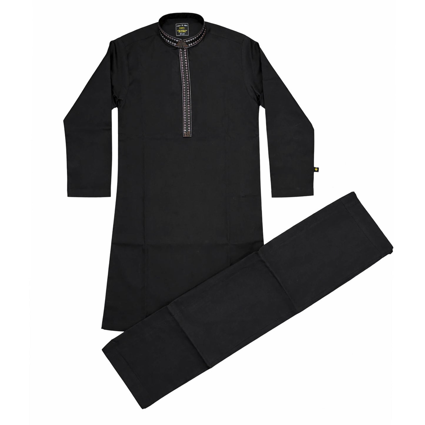 Boys Embroidered Shalwar Suits - Black