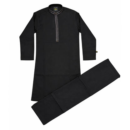 Boys Embroidered Shalwar Suits - Black