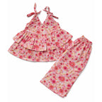 NewBorn Printed Co-ord set  – Pink