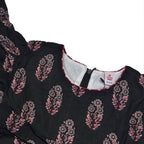 Girls Lawn Printed Frock - Black