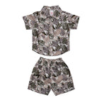 Boys Printed Co-ord Set - Brown
