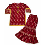 Girls Fancy Co-ord Set - Red