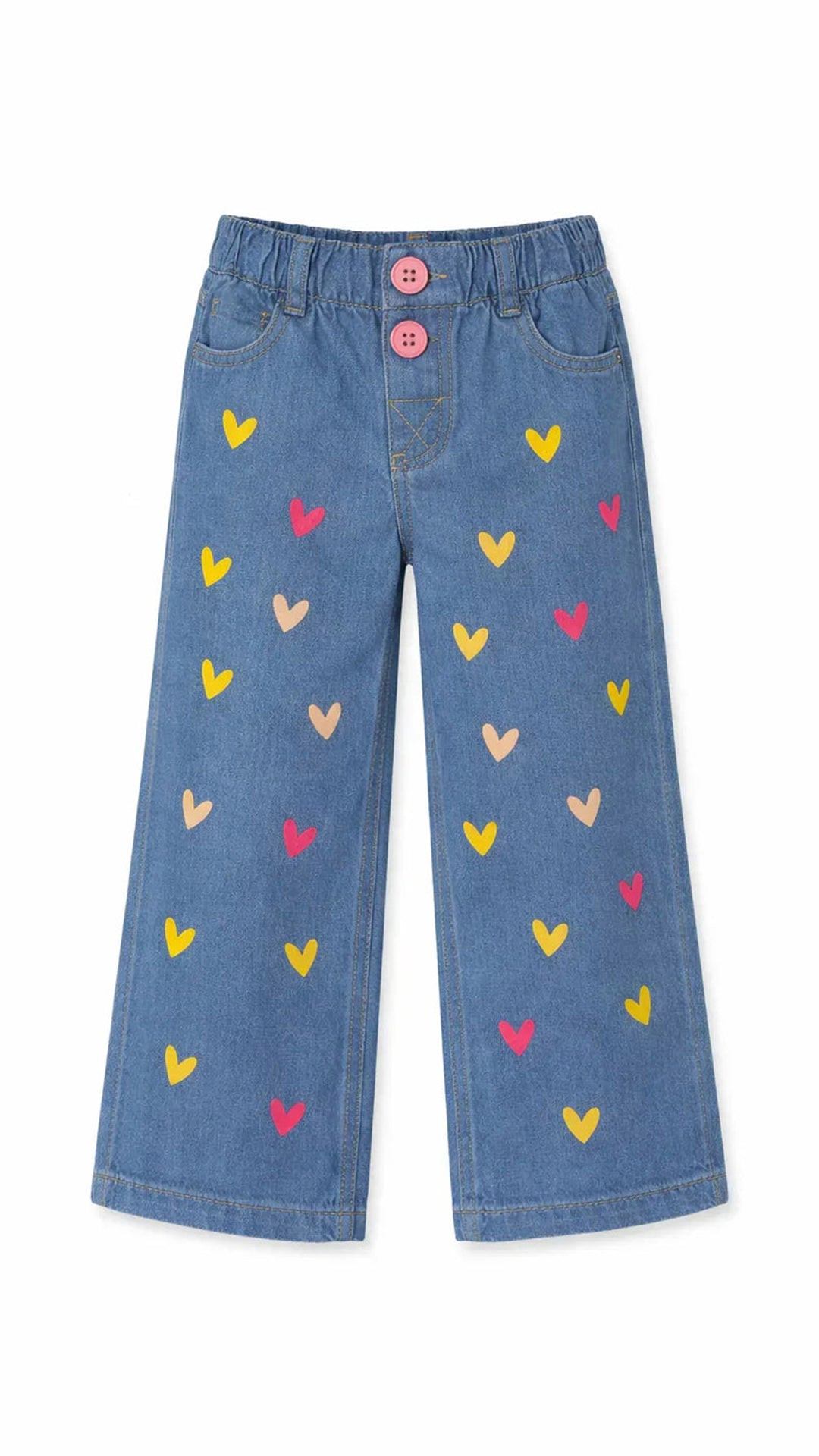 Heart Embroided Pant - Mid Shade