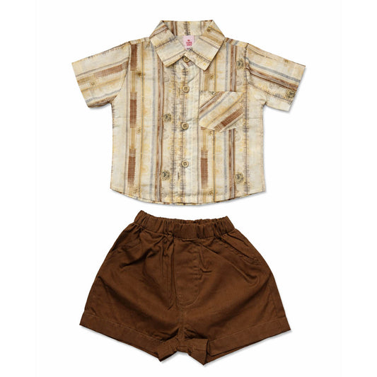Boys Baba suit - Brown Beige